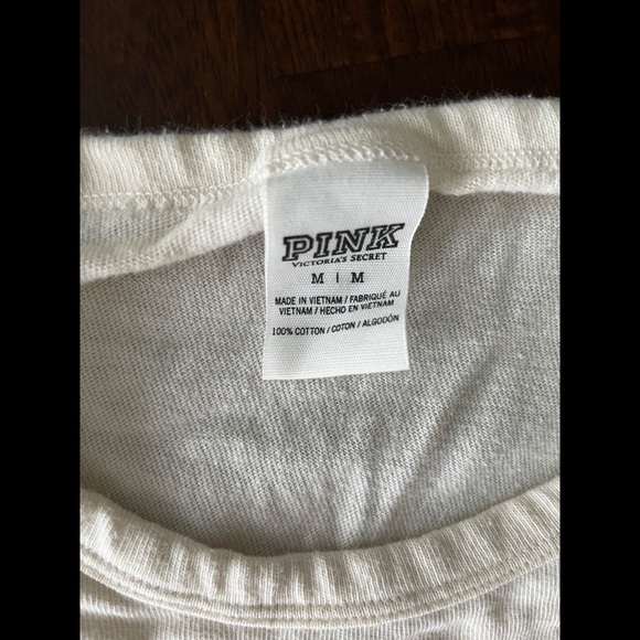 PINK 3/4 Sleeve Cream Two-Tone Top - Picture 3 of 6